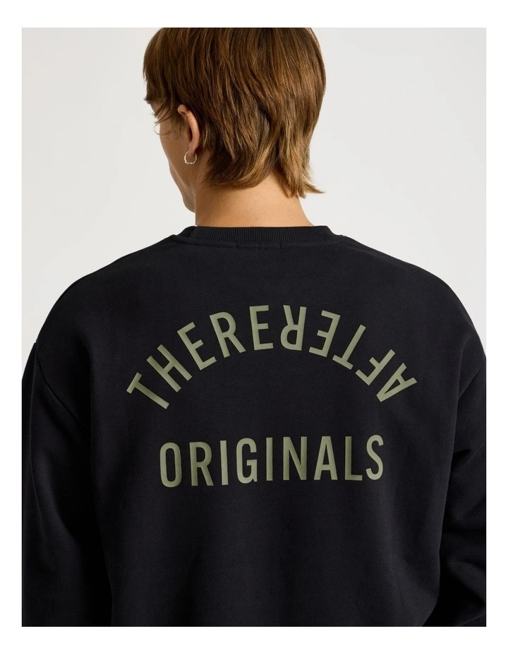 Core Logo Crew Sweater in Black image 2