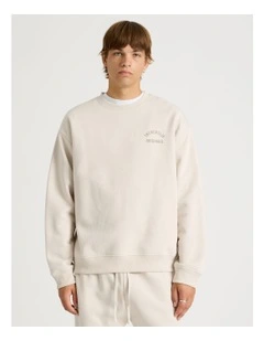 Core Logo Crewneck Sweater in Stone