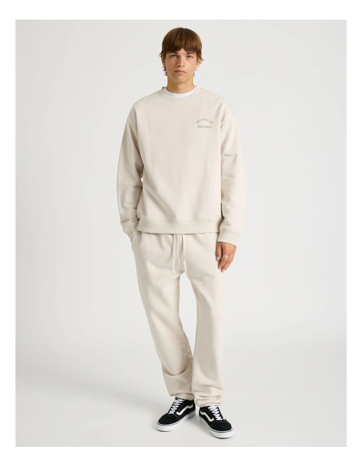 Core Logo Crewneck Sweater in Stone image 2