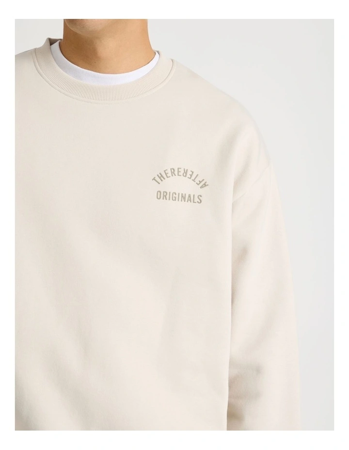 Core Logo Crewneck Sweater in Stone image 4