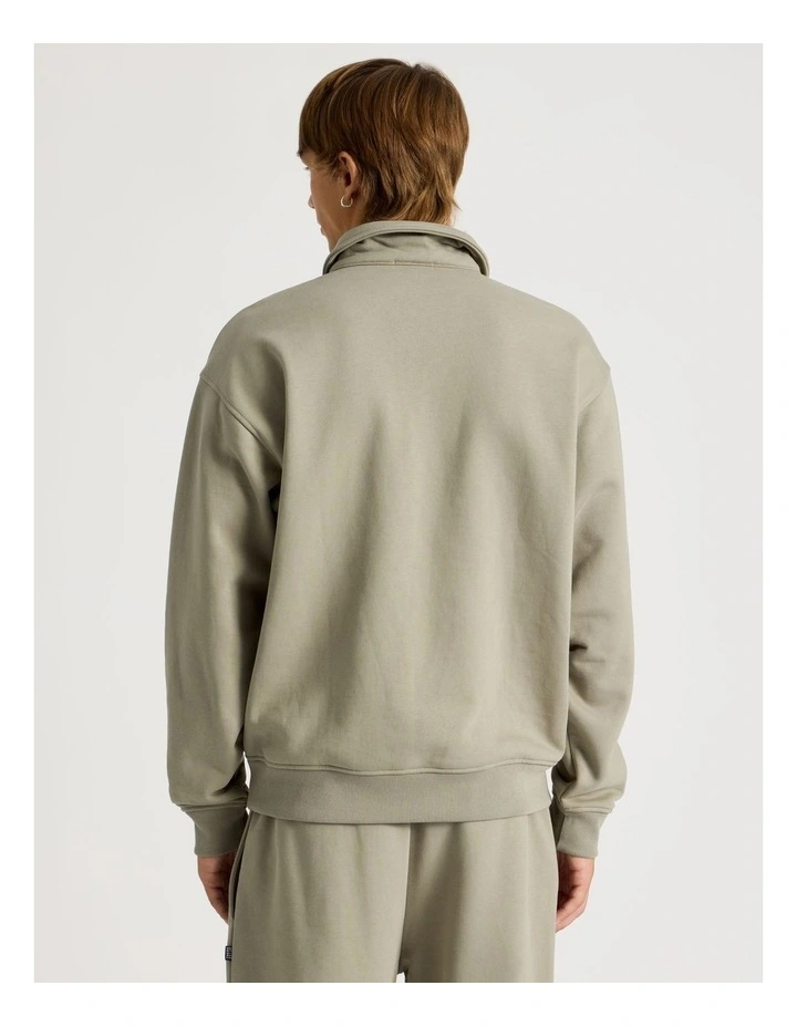 Graffiti Logo 1/4 Zip Collared Sweater in Sand image 5