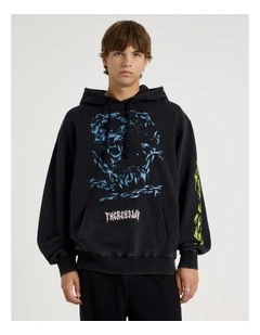 Panther Printed Hooded Sweat in Black