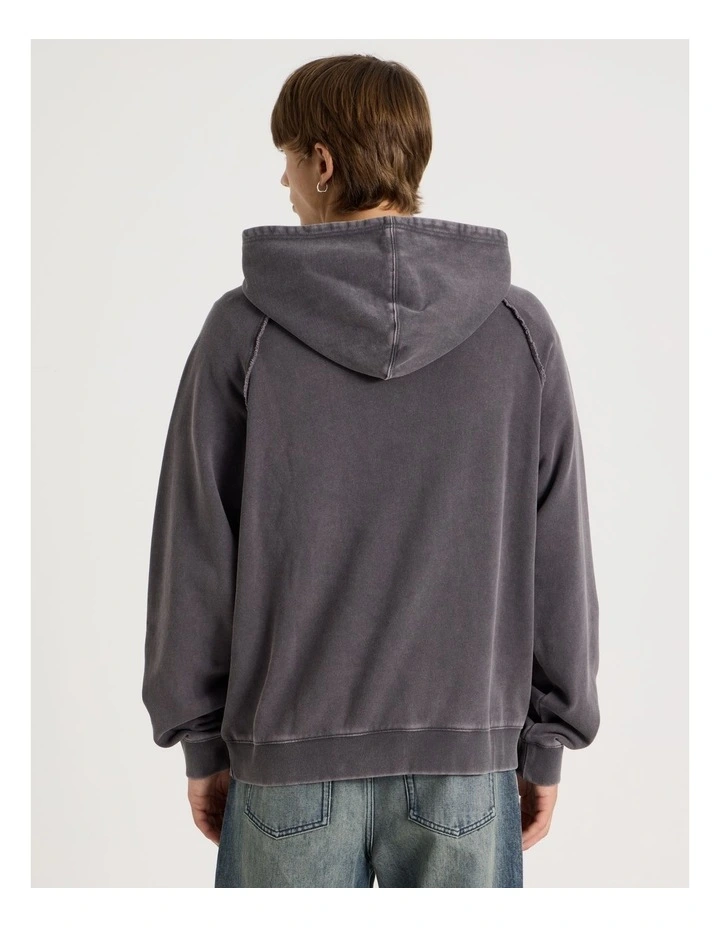 Burn Out Hooded Sweat in Charcoal image 6