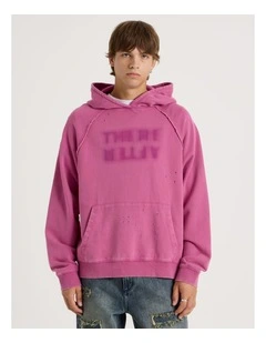 Burn Out Hooded Sweat in Pink