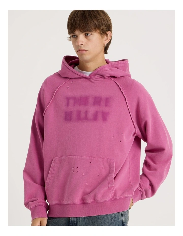 Burn Out Hooded Sweat in Pink image 5