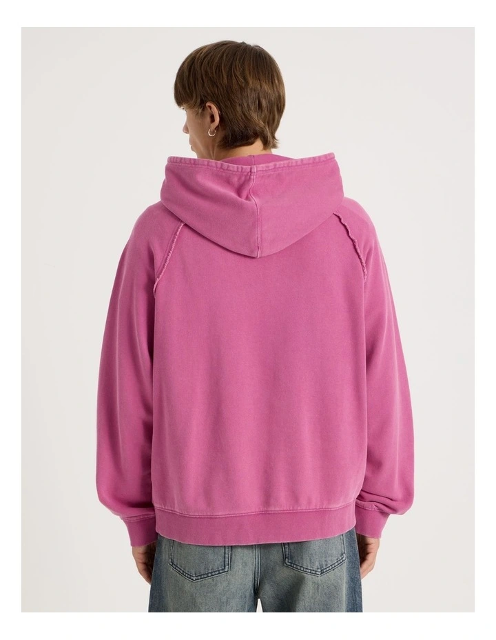 Burn Out Hooded Sweat in Pink image 6