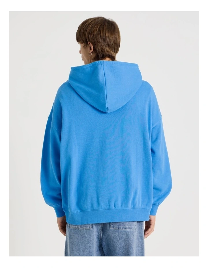 1/4 Zip Hooded Sweat in Blue image 6