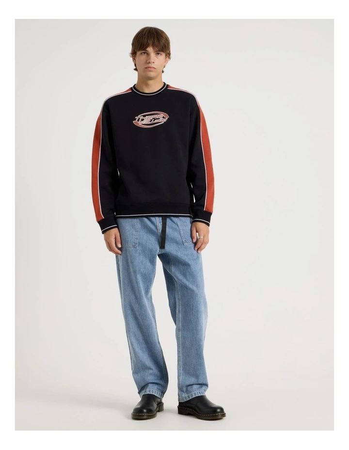 Retro Crew Sweat in Black image 3