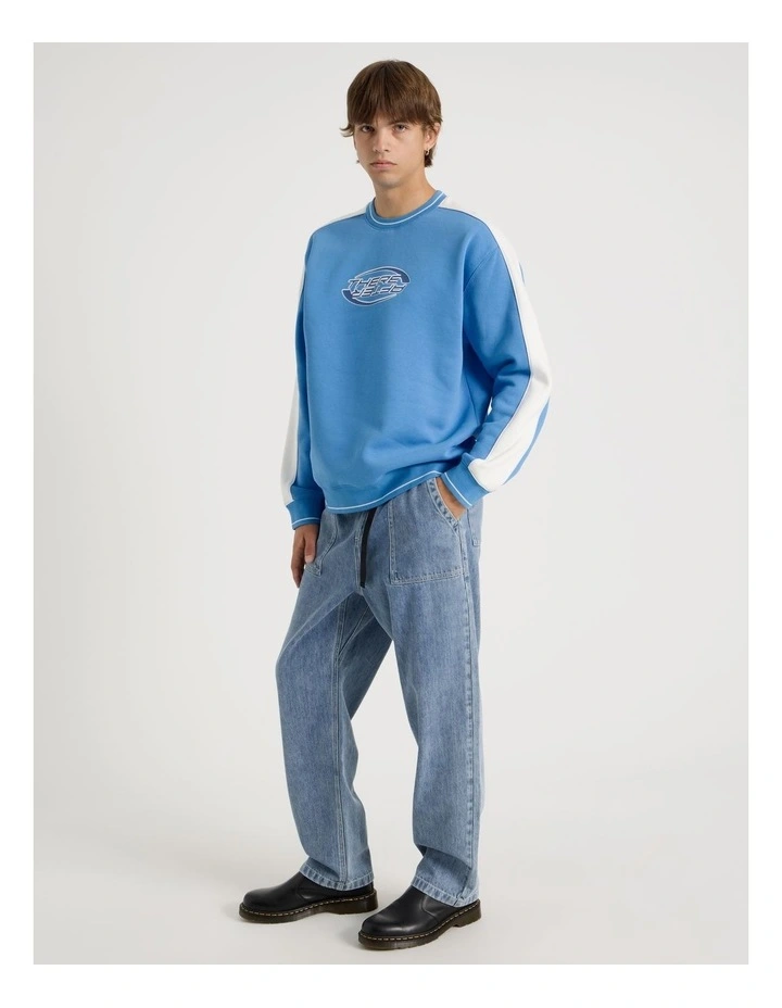 Retro Crew Sweat in Blue image 2
