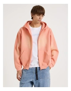 Waffle Hooded Sweat in Pink