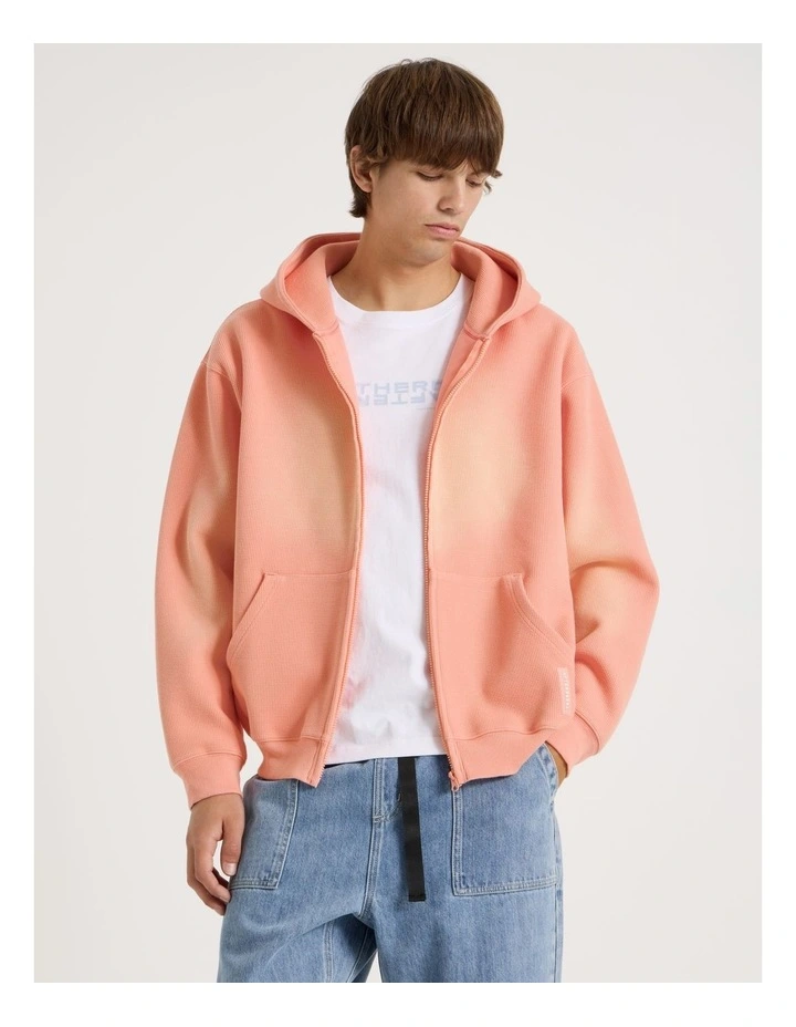 Waffle Hooded Sweat in Pink image 1
