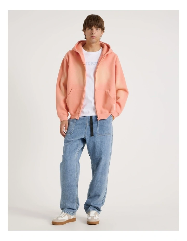 Waffle Hooded Sweat in Pink image 2