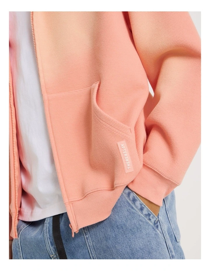 Waffle Hooded Sweat in Pink image 3
