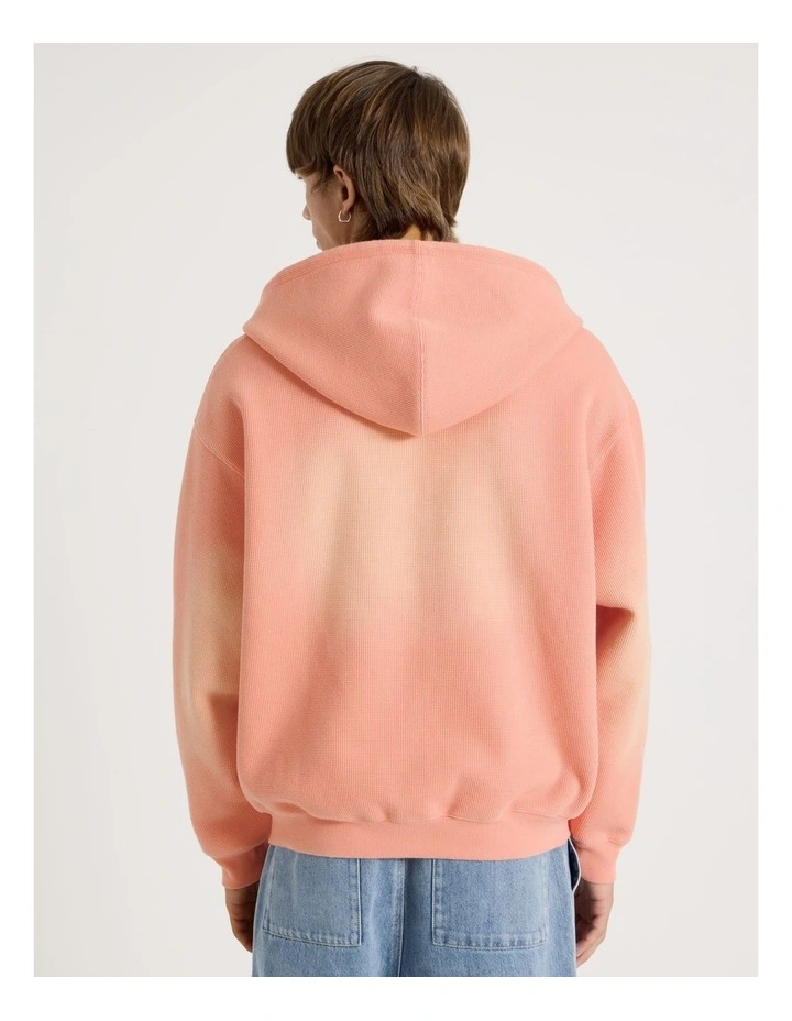 Waffle Hooded Sweat in Pink image 6
