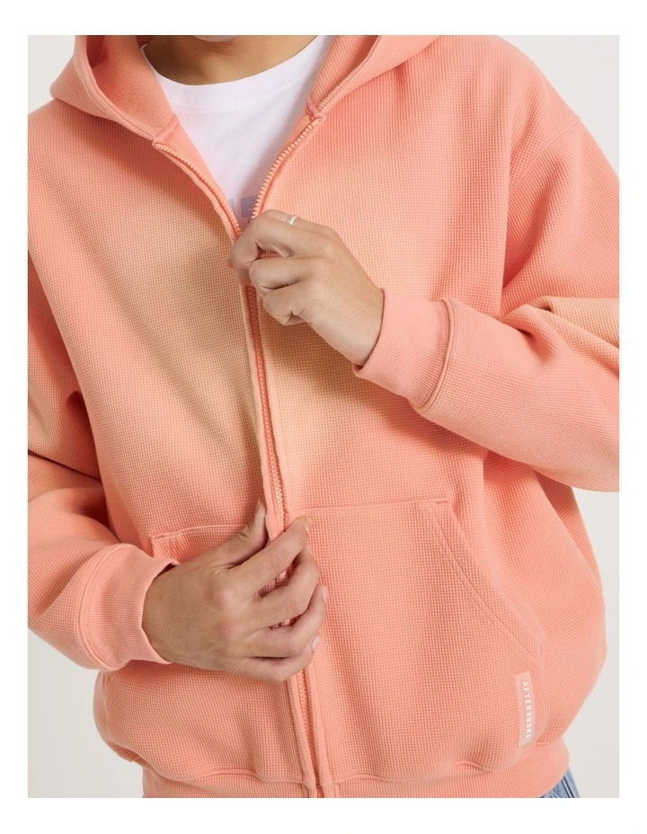 Waffle Hooded Sweat in Pink image 7