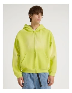 Waffle Hooded Sweat in Lime
