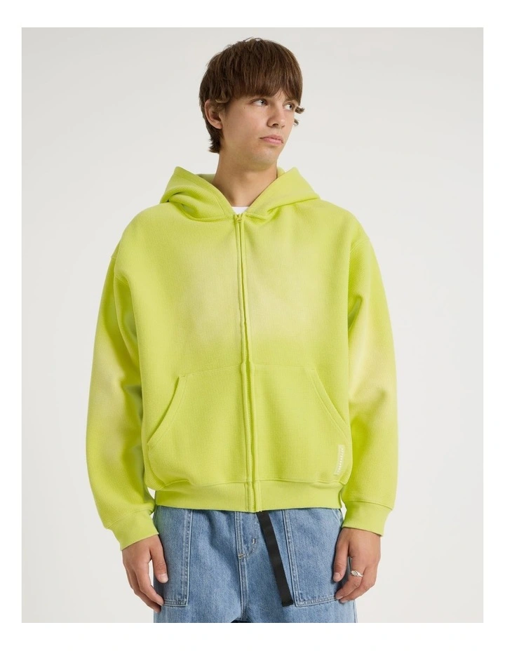 Waffle Hooded Sweat in Lime image 1