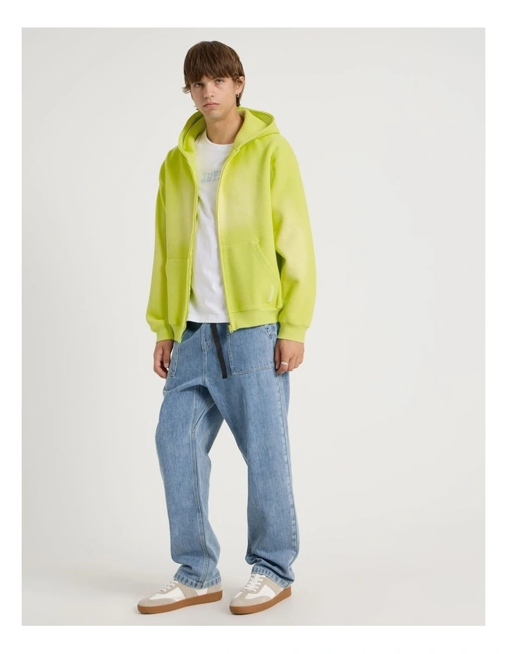Waffle Hooded Sweat in Lime image 2