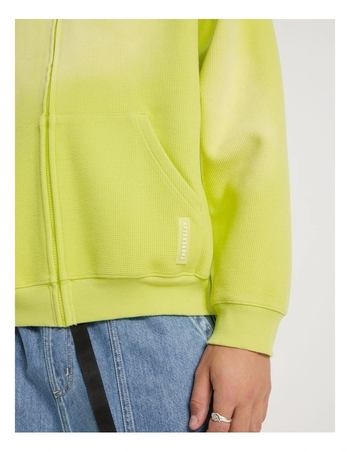 Waffle Hooded Sweat in Lime image 4