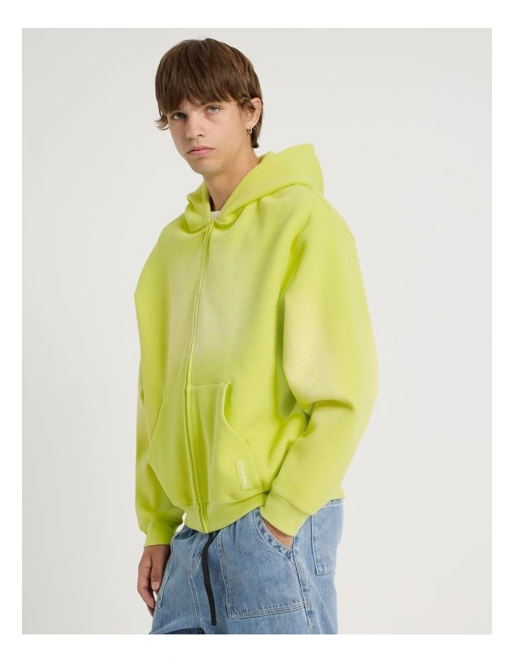 Waffle Hooded Sweat in Lime image 5