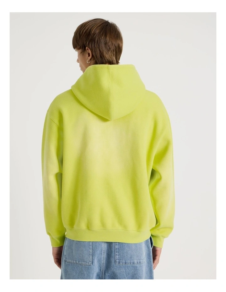 Waffle Hooded Sweat in Lime image 6