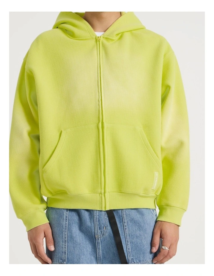 Waffle Hooded Sweat in Lime image 7