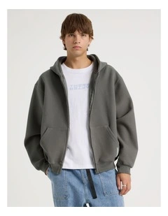 Waffle Hooded Sweat in Charcoal