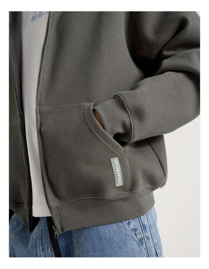 Waffle Hooded Sweat in Charcoal image 4