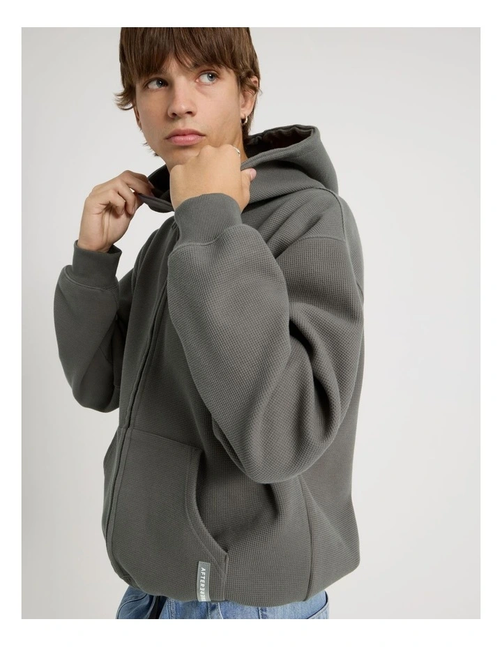 Waffle Hooded Sweat in Charcoal image 5