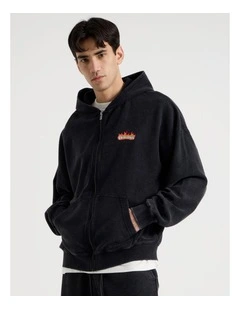 Oversized Terry Hooded Sweat in Black