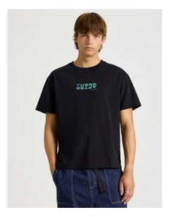 Core Logo Boxy Fit Short Sleeve Tee in Black