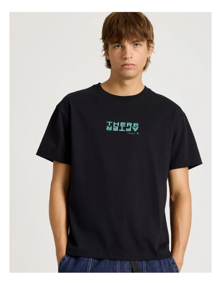 Core Logo Boxy Fit Short Sleeve Tee in Black image 2