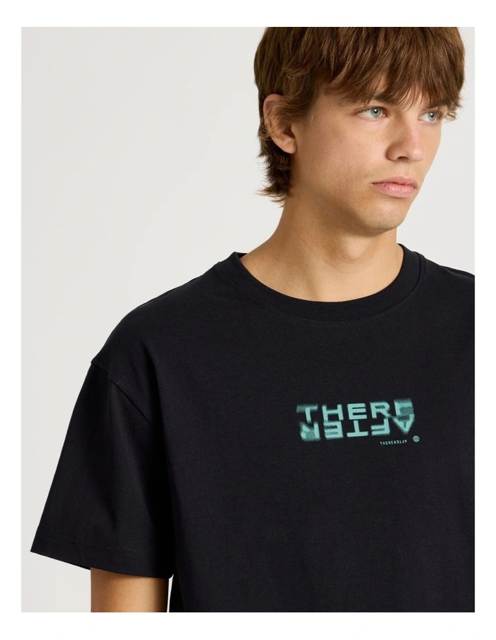 Core Logo Boxy Fit Short Sleeve Tee in Black image 4