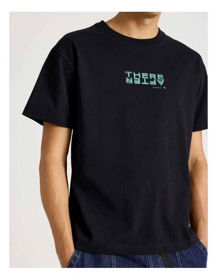 Core Logo Boxy Fit Short Sleeve Tee in Black image 5