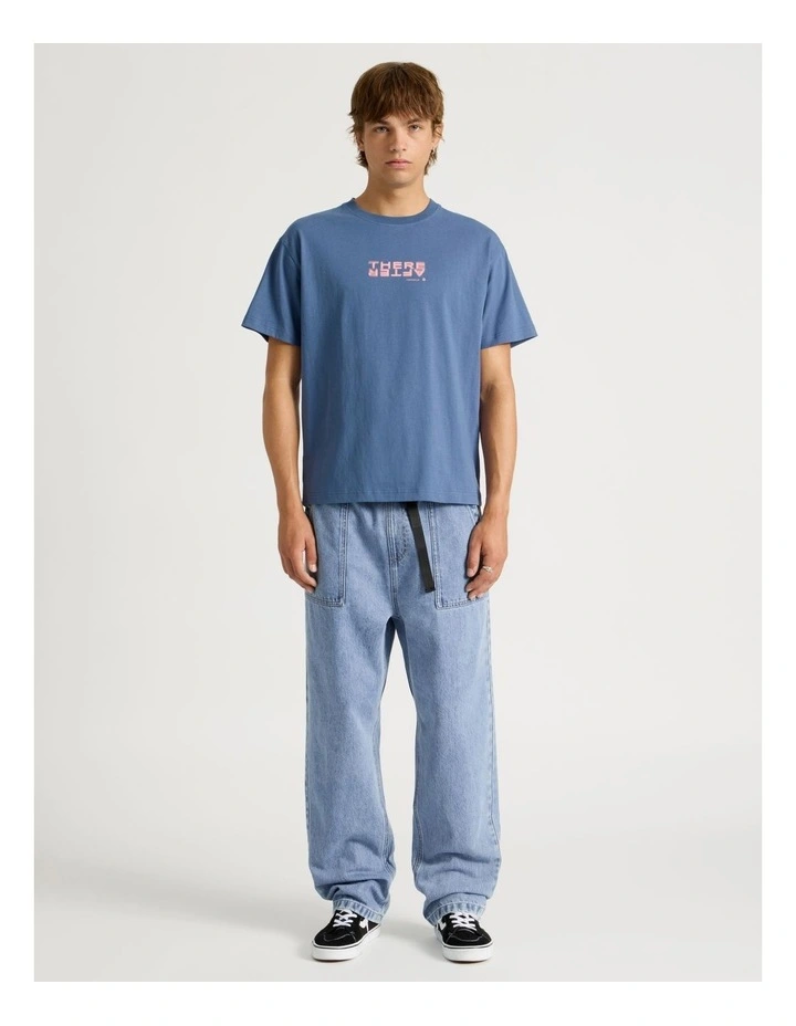 Core Logo Boxy Fit Short Sleeve Tee in Blue image 3