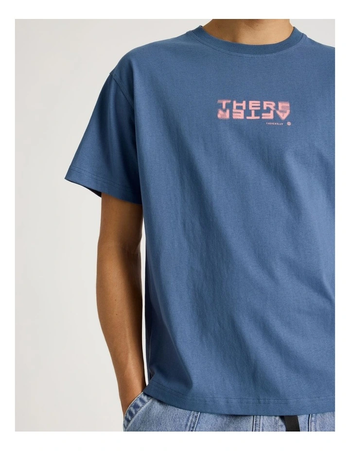 Core Logo Boxy Fit Short Sleeve Tee in Blue image 4