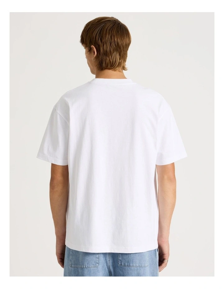 Eagle Placement Print Oversized Short Sleeve Tee in White image 6