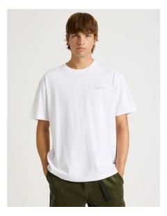 Core Embroidered Logo Oversized Short Sleeve Tee in White