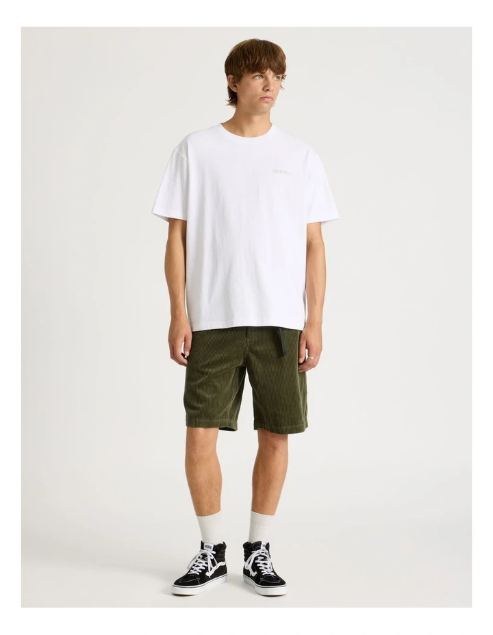 Core Embroidered Logo Oversized Short Sleeve Tee in White image 3