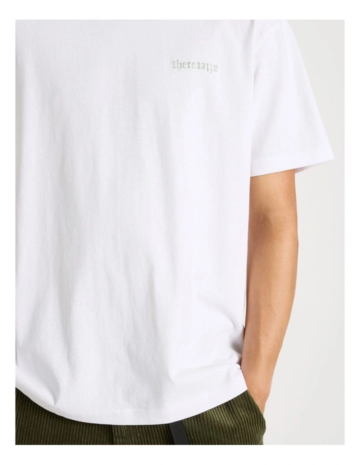 Core Embroidered Logo Oversized Short Sleeve Tee in White image 4