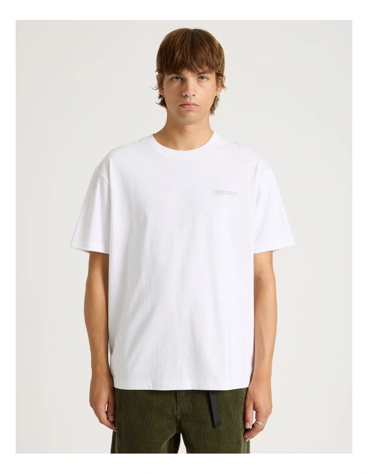Core Embroidered Logo Oversized Short Sleeve Tee in White image 5