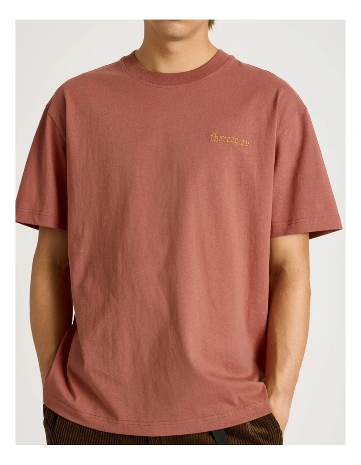 Core Embroidered Logo Oversized Short Sleeve Tee in Burnt Orange image 5