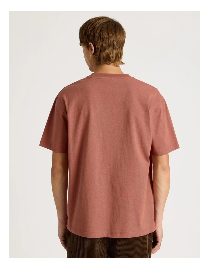 Core Embroidered Logo Oversized Short Sleeve Tee in Burnt Orange image 6