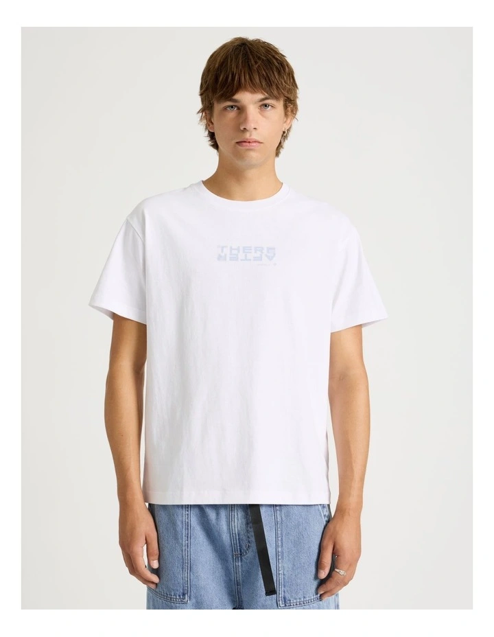 Core Logo Boxy Fit Short Sleeve Tee in White image 1