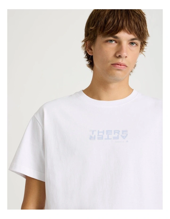 Core Logo Boxy Fit Short Sleeve Tee in White image 3