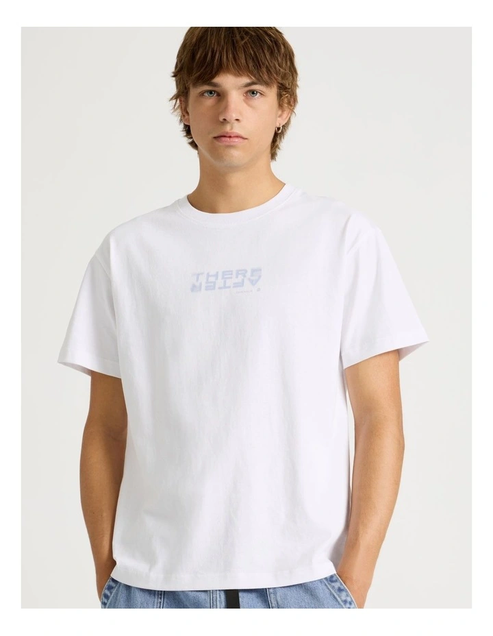 Core Logo Boxy Fit Short Sleeve Tee in White image 4