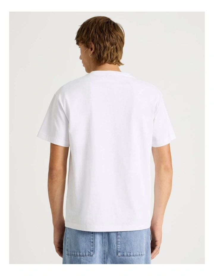 Core Logo Boxy Fit Short Sleeve Tee in White image 5