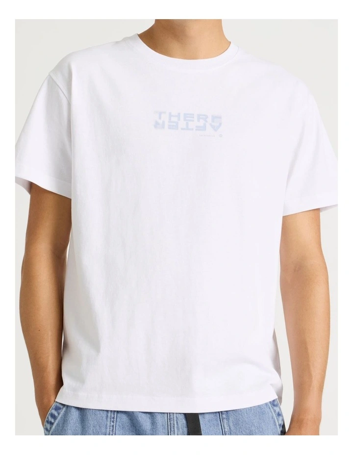 Core Logo Boxy Fit Short Sleeve Tee in White image 6