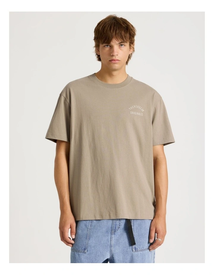 Core Logo Oversized Short Sleeve Tee in Sand image 1