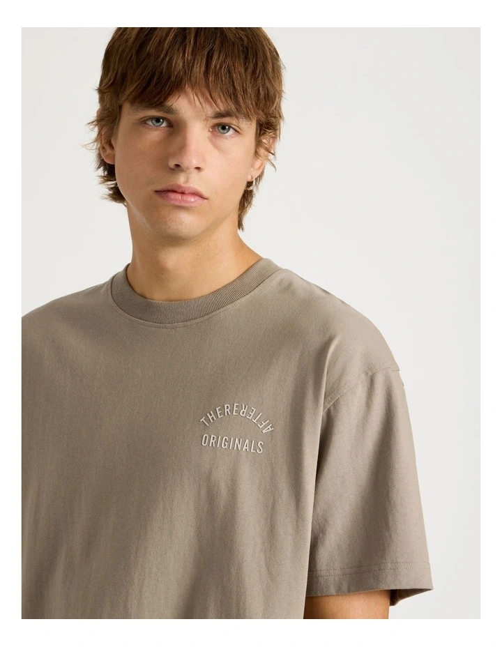 Core Logo Oversized Short Sleeve Tee in Sand image 4